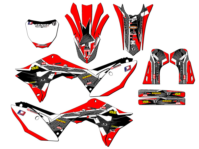 Kit de gráficos Senge Red Senge 2019-2021 CRF 250 R podium compatible con Honda - Imagen 5 de 10