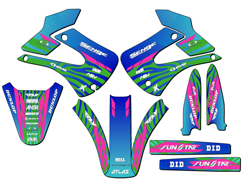 Kit de gráficos KX 85 TIGRE 2001-2013 verde Senge compatible con Kawasaki - Imagen 2 de 10