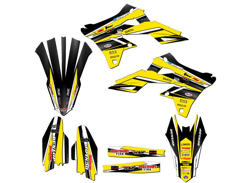 2019-2023 RMZ 250 VIGOR Yellow Senge Graphics Kit Compatible with Suzuki - Picture 2 of 10