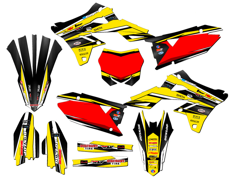 2019-2023 RMZ 250 VIGOR Yellow Senge Graphics Kit Compatible with Suzuki - Picture 5 of 10