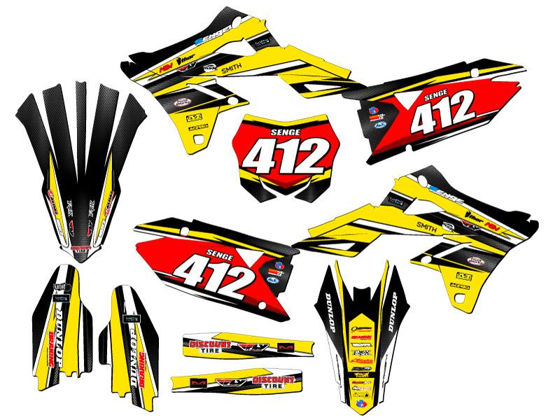 2019-2023 RMZ 250 VIGOR Yellow Senge Graphics Kit Compatible with Suzuki - Picture 8 of 10