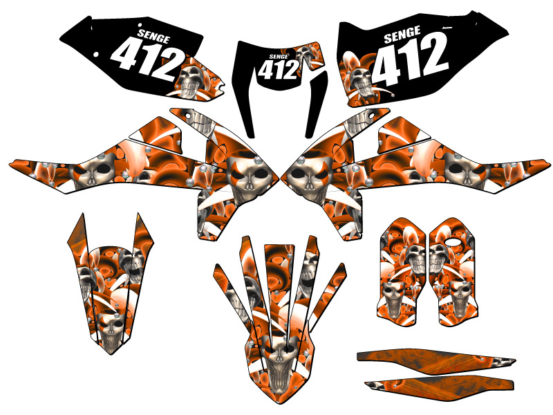 Kit de gráficos XC-W JESTER Orange Senge 2017-2019 compatible con KTM - Imagen 8 de 10