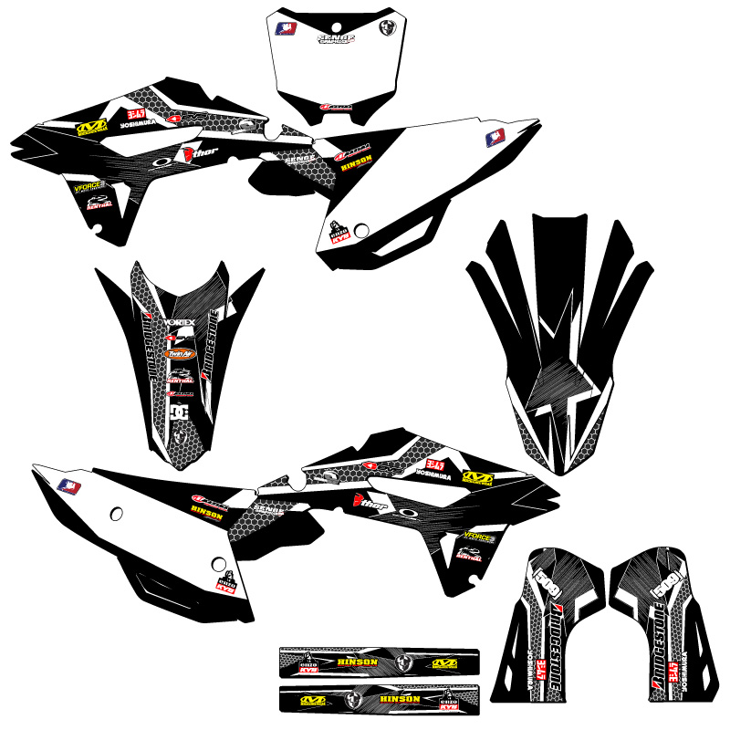 2022-2023 CRF 250 R PODIUM Black Senge Graphics Kit Compatible with Honda - Picture 5 of 10