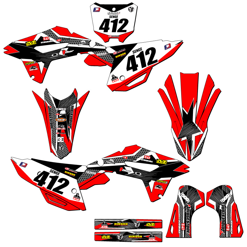 2022-2023 CRF 250 R PODIUM Red Senge Graphics Kit Compatible with Honda - Picture 8 of 10