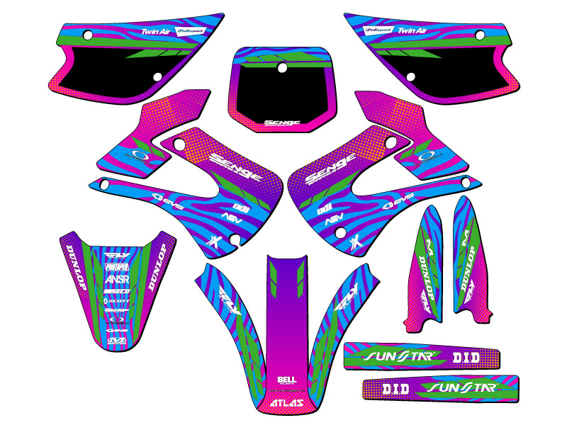 Kit de gráficos KX 85 TIGRE 2001-2013 Pink Senge compatible con Kawasaki - Imagen 5 de 10