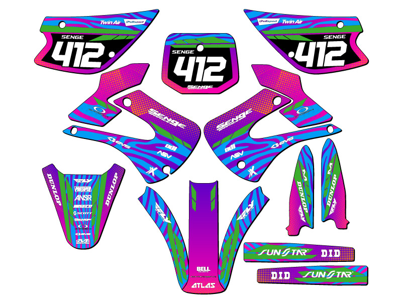 Kit de gráficos KX 85 TIGRE 2001-2013 Pink Senge compatible con Kawasaki - Imagen 8 de 10