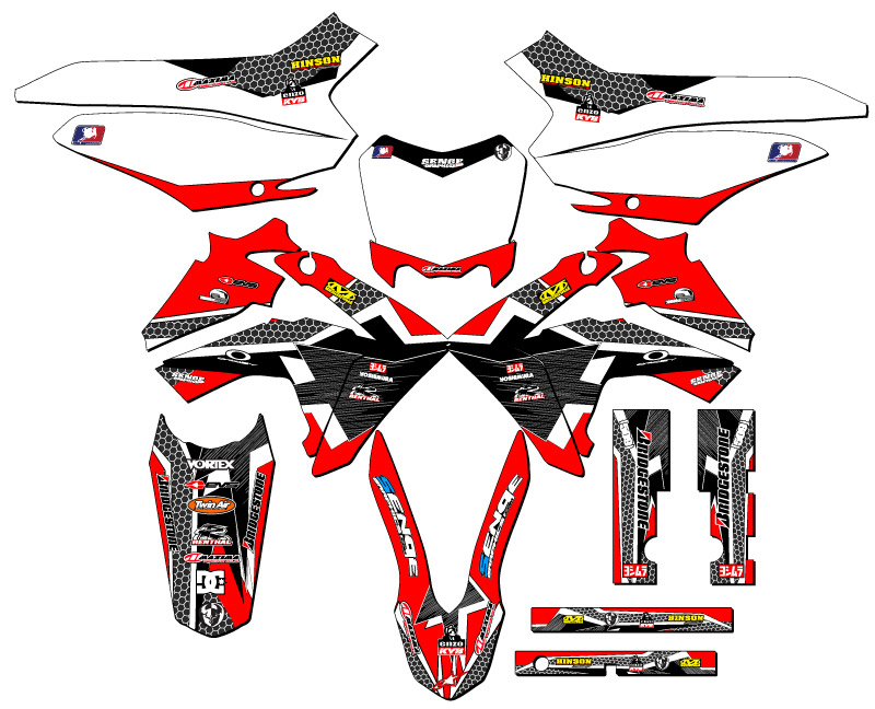 2013-2018 CRF 125 PODIUM Red Senge Graphics Kit Compatible with Honda - Picture 5 of 10