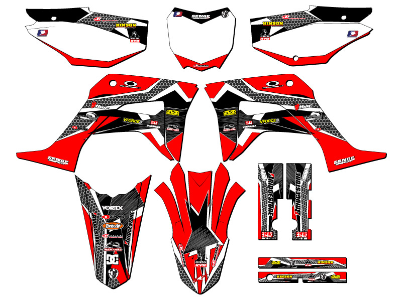 2019-2023 CRF 125 PODIUM Red Senge Graphics Kit Compatible with Honda - Picture 5 of 10
