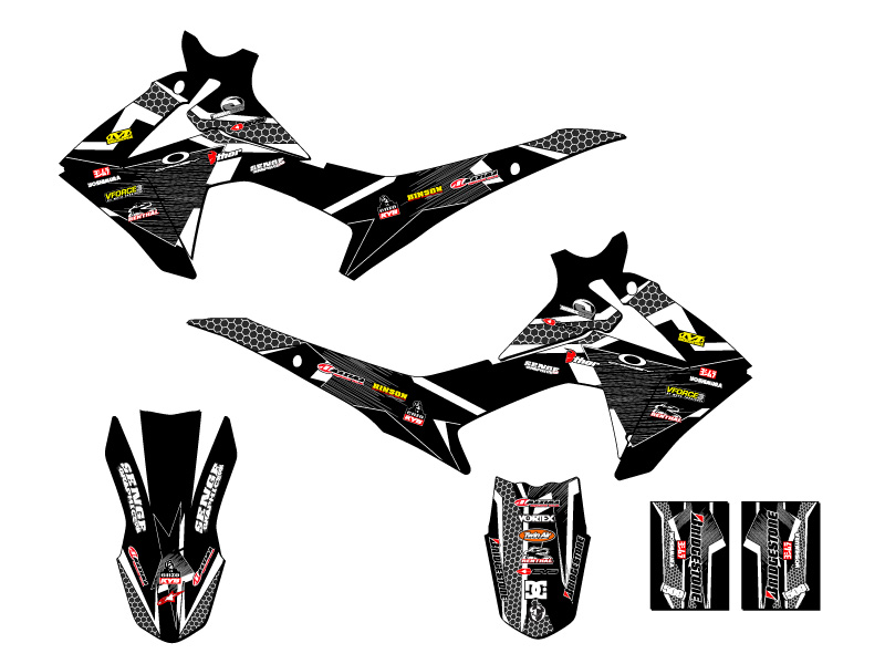 2013-2018 CRF 110 PODIUM Black Senge Graphics Kit Compatible with Honda - Picture 2 of 10
