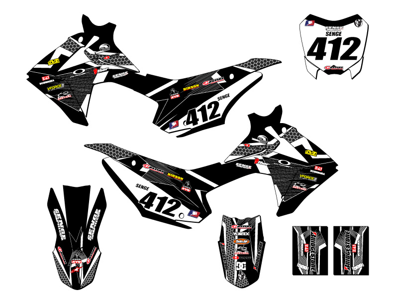 2013-2018 CRF 110 PODIUM Black Senge Graphics Kit Compatible with Honda - Picture 8 of 10