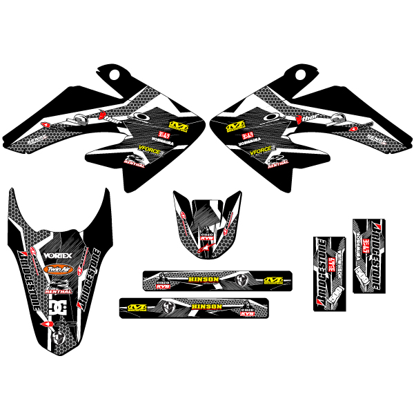 2011-2016 CRF 100 PODIUM Black Senge Graphics Kit compatible con Honda - Imagen 2 de 10