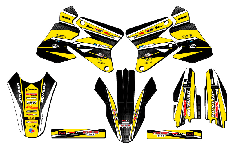2005-2023 DRZ 400 SM VIGOR Yellow Senge Graphics Kit Compatible with Suzuki - Picture 2 of 10