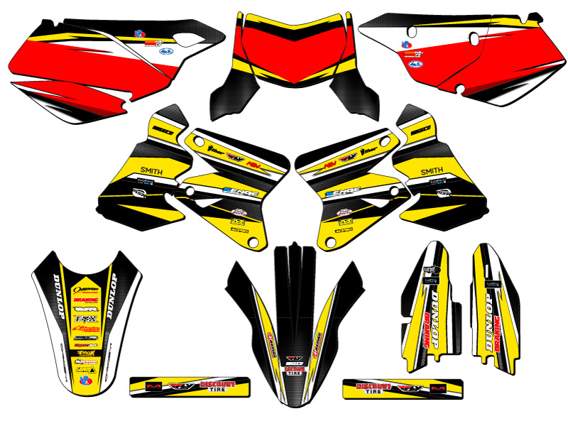 2005-2023 DRZ 400 SM VIGOR Yellow Senge Graphics Kit Compatible with Suzuki - Picture 5 of 10