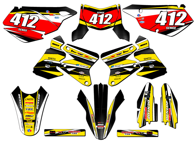 2005-2023 DRZ 400 SM VIGOR Yellow Senge Graphics Kit Compatible with Suzuki - Picture 8 of 10