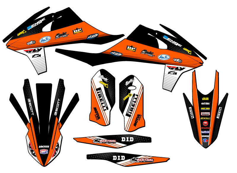 2020-2023 XC-W RICOCHET Orange Senge Graphics Kit Compatible with KTM - Foto 2 di 10