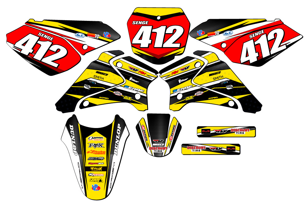 2001-2007 DRZ 125 VIGOR Yellow Senge Graphics Kit Compatible with Suzuki - Picture 8 of 10