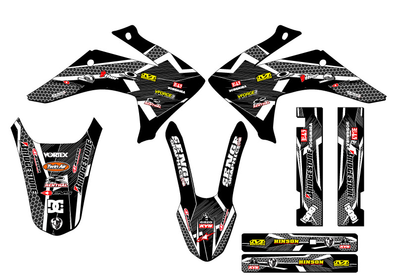 2015-2020 CRF 230 F PODIUM Black Senge Graphics Kit Compatible with Honda - Picture 2 of 10