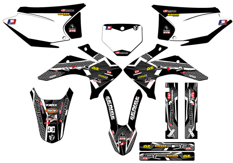 2015-2020 CRF 230 F PODIUM Black Senge Graphics Kit Compatible with Honda - Picture 5 of 10