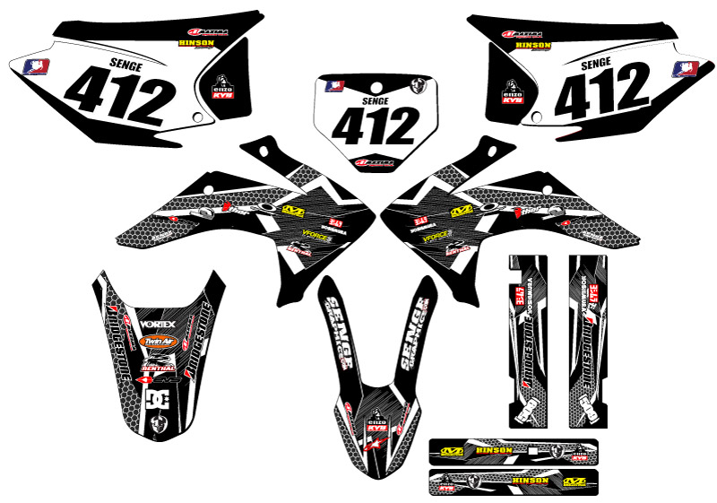 2015-2020 CRF 230 F PODIUM Black Senge Graphics Kit Compatible with Honda - Picture 8 of 10