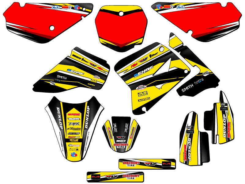 RM 85 VIGOR 2001-2004 kit de gráficos amarillo Senge compatible con Suzuki - Imagen 5 de 10
