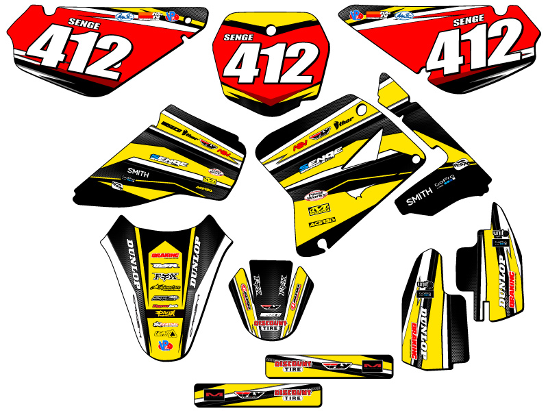 RM 85 VIGOR 2001-2004 kit de gráficos amarillo Senge compatible con Suzuki - Imagen 8 de 10