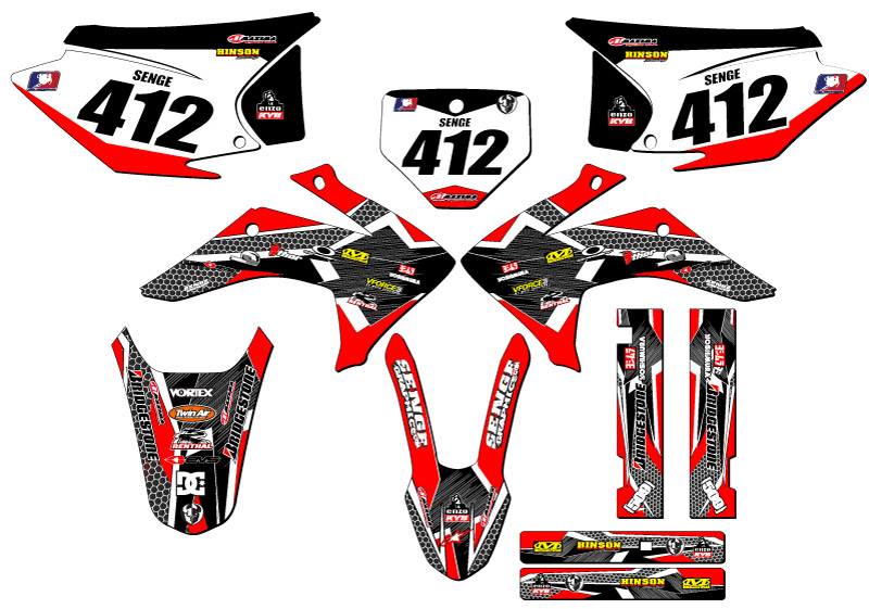 2015-2020 CRF 150 F PODIUM Red Senge Graphics Kit Compatible with Honda - Picture 8 of 10