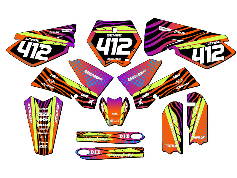 Kit de gráficos SX 85 TIGRE Orange Senge 2006-2012 compatible con KTM - Imagen 8 de 10