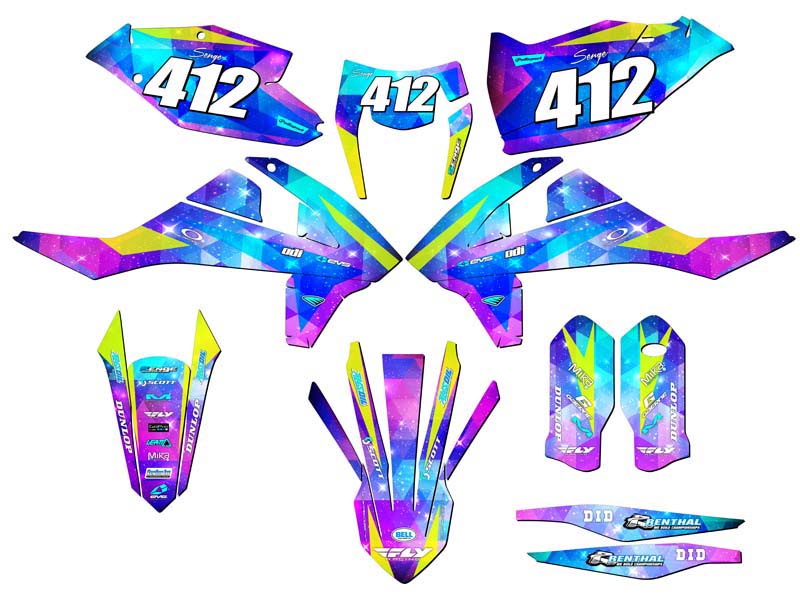 Kit de gráficos XC-W SPACE KADET Galaxy Senge 2017-2019 compatible con KTM - Imagen 8 de 10