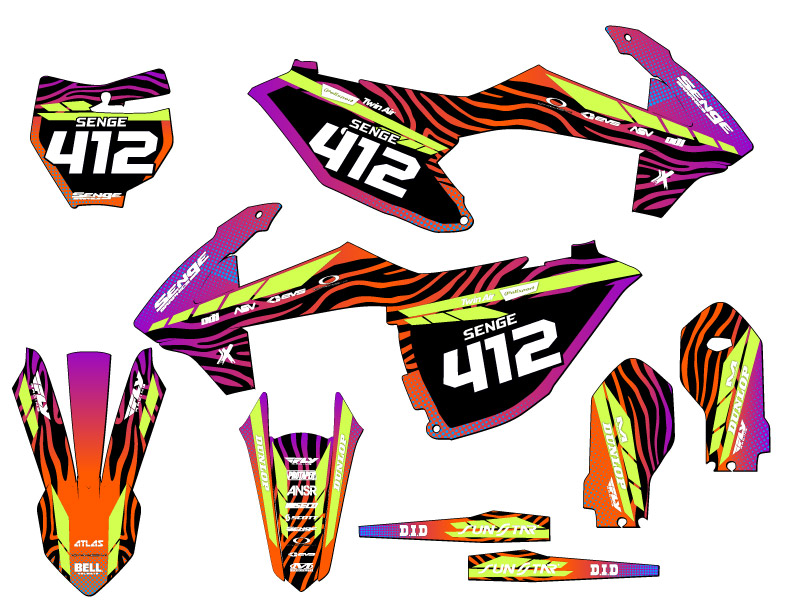 2018-2023 SX 85 TIGRE Orange Senge Graphics Kit Compatible with KTM - Picture 8 of 10