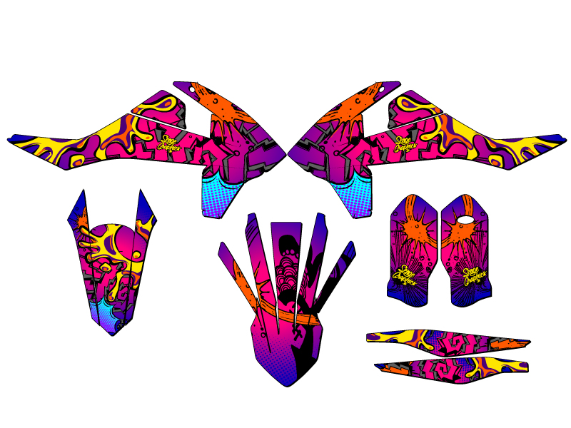Kit de gráficos XC-W ZANY Pink Senge 2017-2019 compatible con KTM - Imagen 2 de 10