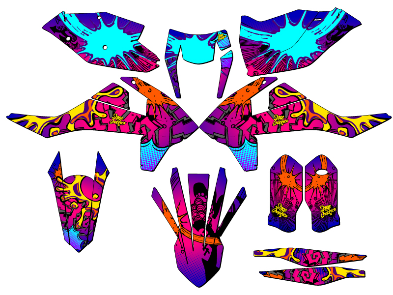 Kit de gráficos XC-W ZANY Pink Senge 2017-2019 compatible con KTM - Imagen 5 de 10