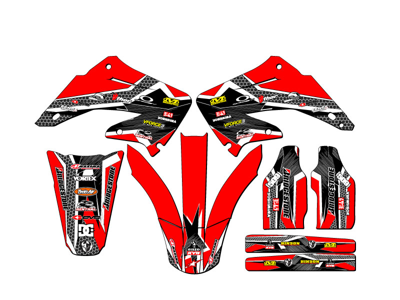 2002-2003 CR 250 R PODIUM Red Senge Graphics Kit Compatible with Honda - Picture 2 of 10