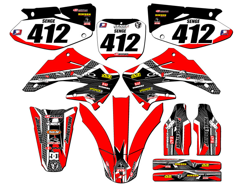 2002-2003 CR 250 R PODIUM Red Senge Graphics Kit Compatible with Honda - Picture 8 of 10