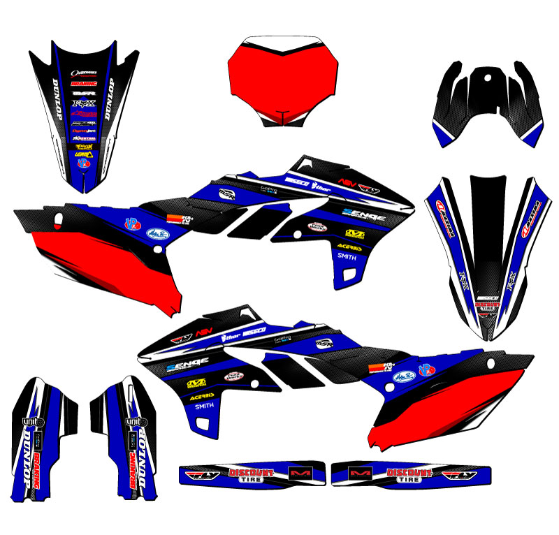 2023-2025 YZ 450 F VIGOR Blue Senge Graphics Kit Compatible with Yamaha - Picture 5 of 10