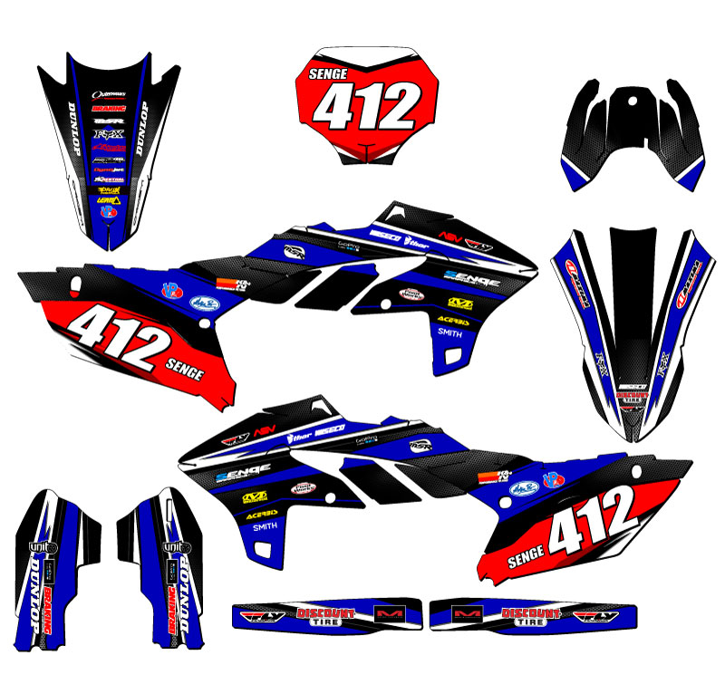 2023-2025 YZ 450 F VIGOR Blue Senge Graphics Kit Compatible with Yamaha - Picture 8 of 10