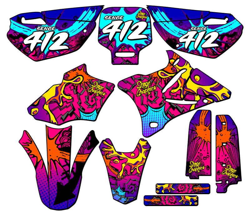 Kit de gráficos YZ 85 ZANY Pink Senge 2002-2014 compatible con Yamaha - Imagen 8 de 10