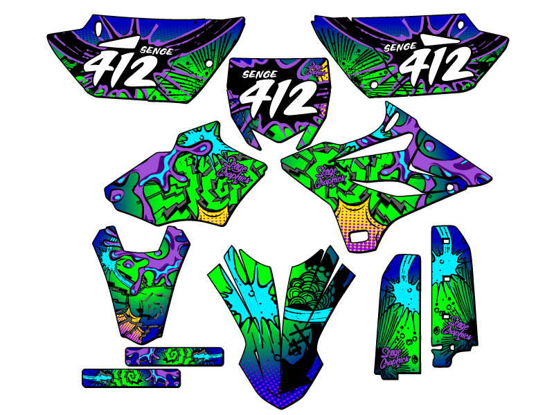 2015-2018 YZ 85 ZANY Blue Senge Graphics Kit Compatible with Yamaha - Picture 8 of 10