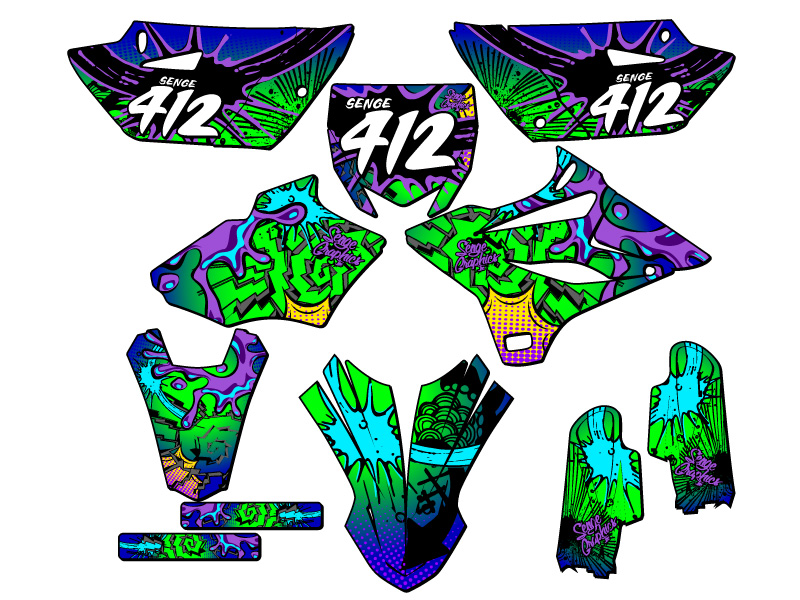2019-2021 YZ 85 ZANY Blue Senge Graphics Kit Compatible with Yamaha - Picture 8 of 10