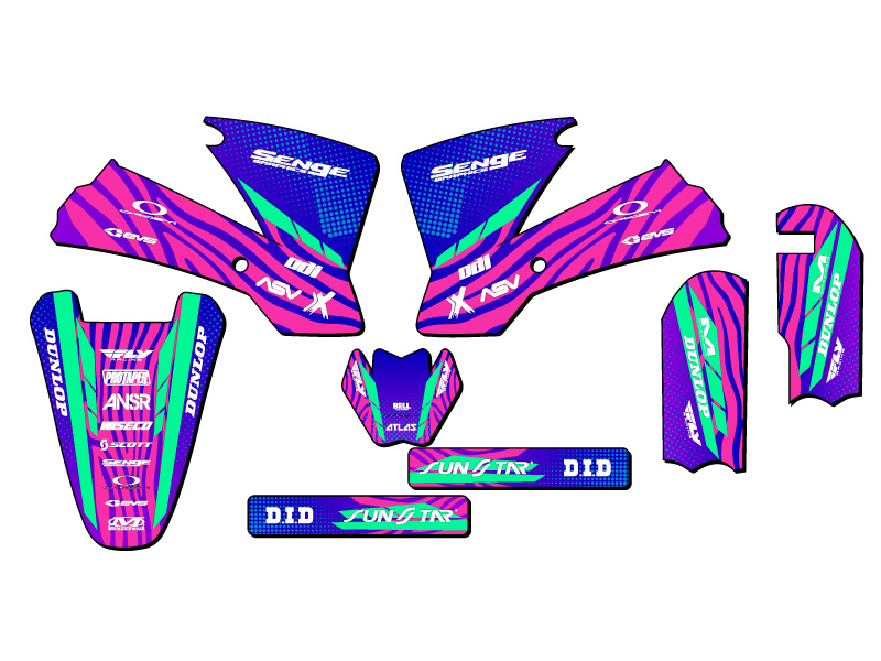 2002-2008 SX 65 TIGRE Pink Senge Graphics Kit Compatible with KTM - Bild 2 von 10