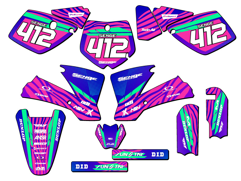 2002-2008 SX 65 TIGRE Pink Senge Graphics Kit Compatible with KTM - Bild 8 von 10