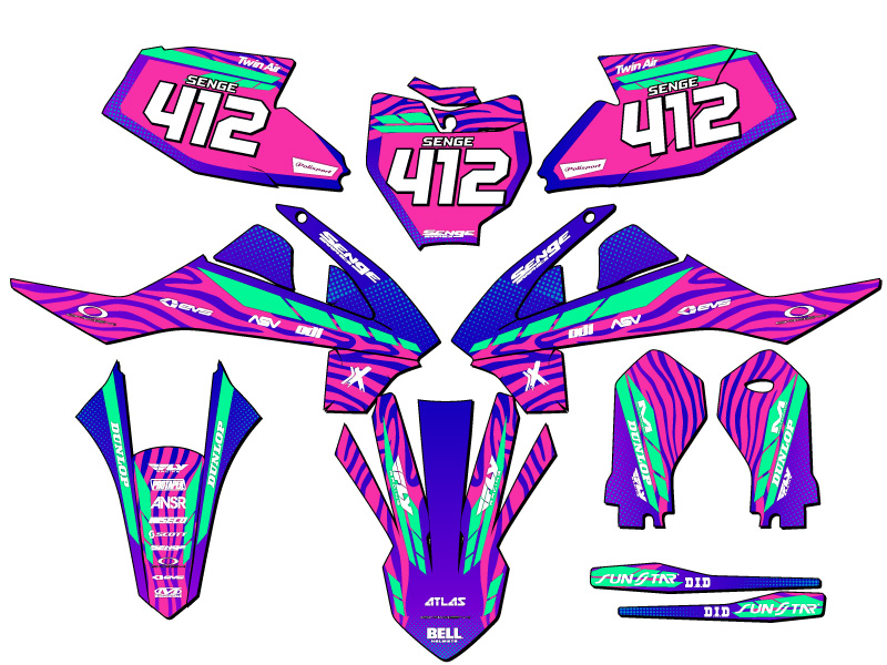 2019-2023 SX 65 TIGRE Pink Senge Graphics Kit Compatible with KTM - Picture 8 of 10