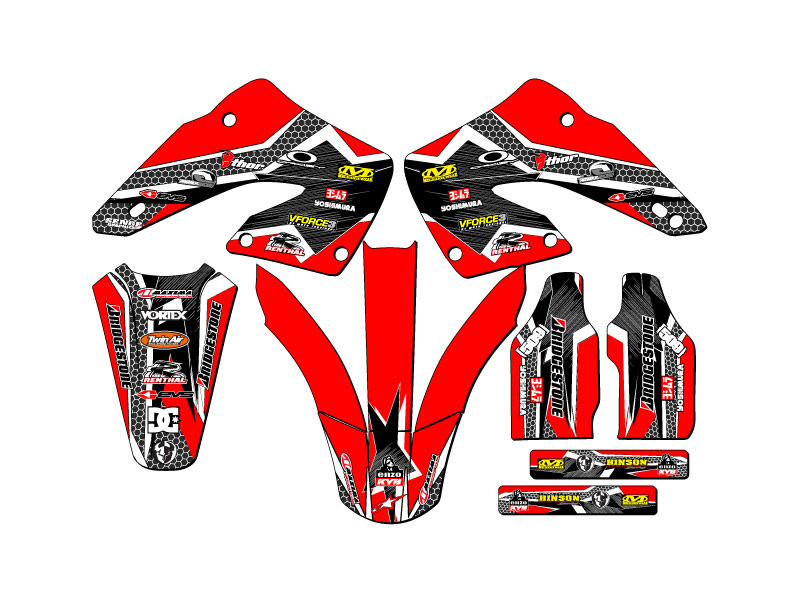 2000-2001 CR 125 R PODIUM Red Senge Graphics Kit Compatible with Honda - Foto 2 di 10