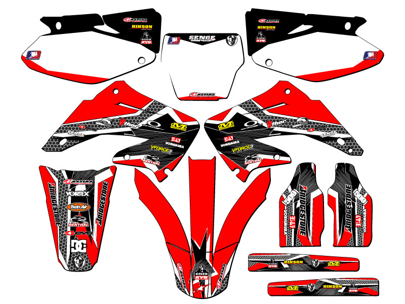 2004-2012 CR 125 R PODIUM Red Senge Graphics Kit compatible con Honda - Imagen 8 de 10