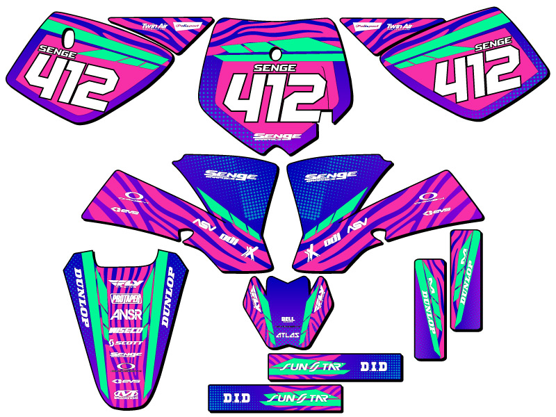 2002-2008 SX 50 TIGRE Pink Senge Graphics Kit Compatible with KTM - Picture 8 of 10