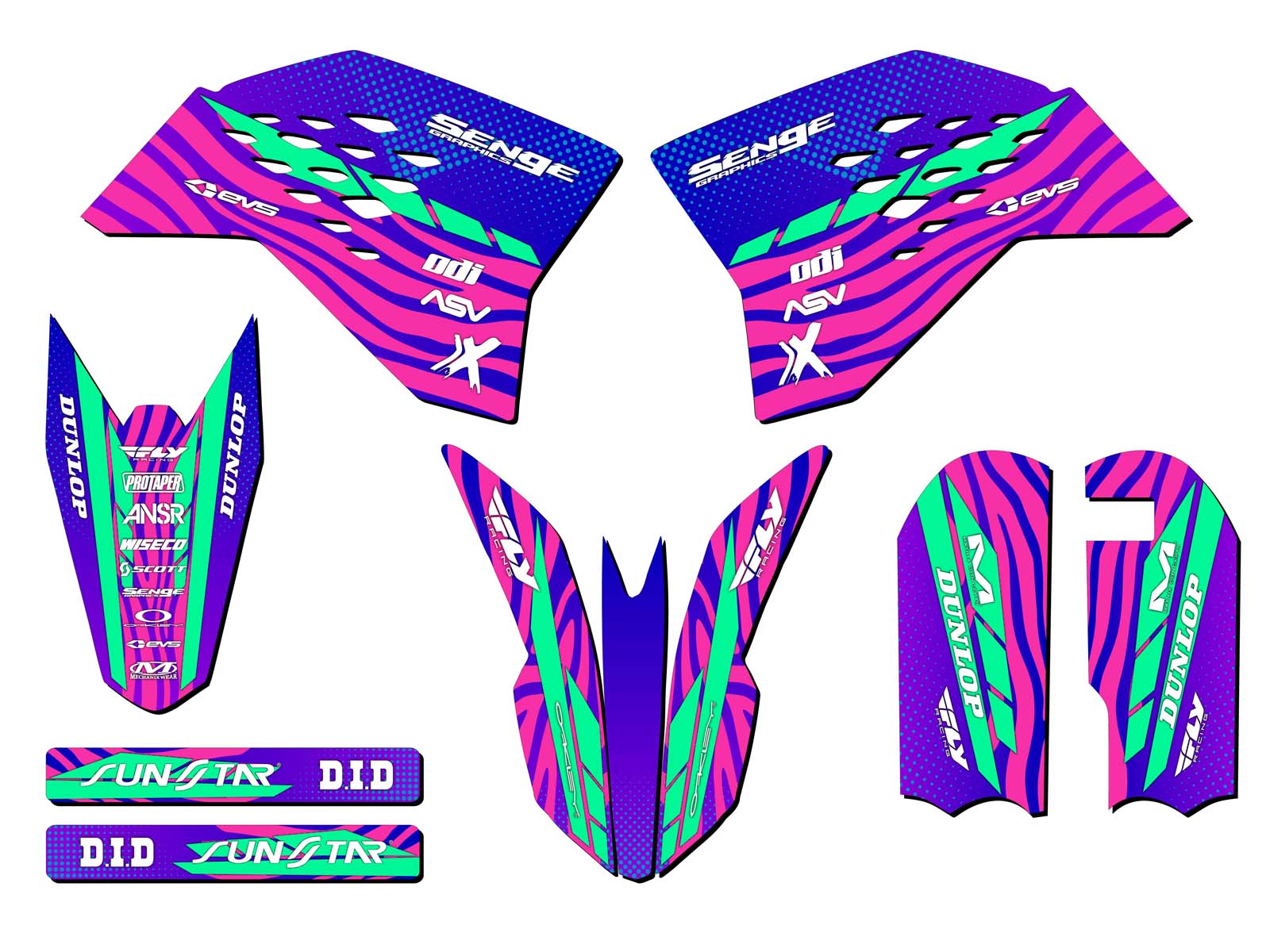 2009-2015 SX 50 TIGRE Pink Senge Graphics Kit Compatible with KTM - Picture 2 of 10