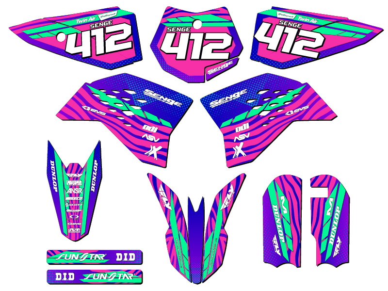 2009-2015 SX 50 TIGRE Pink Senge Graphics Kit Compatible with KTM - Picture 8 of 10