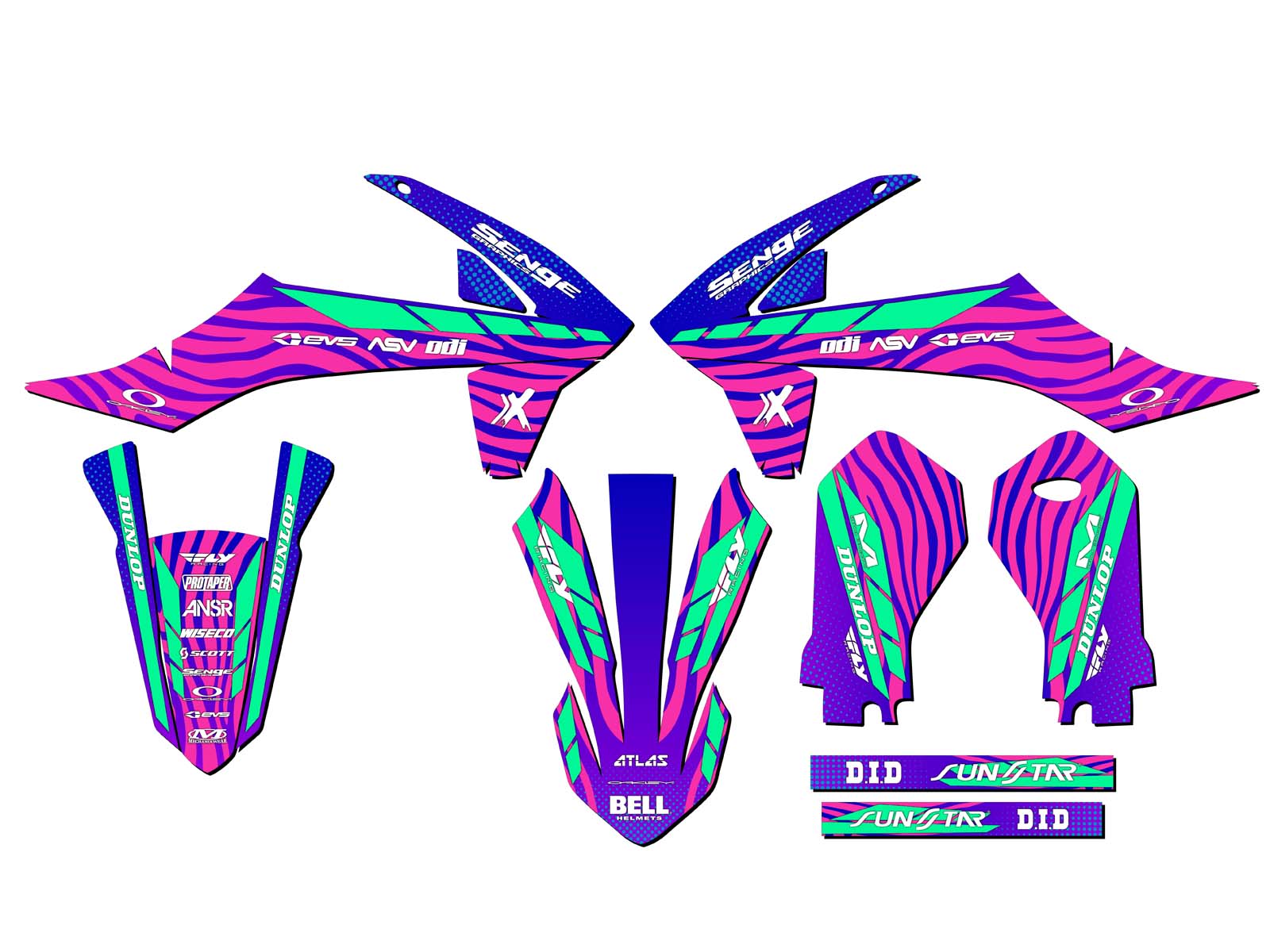 2019-2023 SX 50 TIGRE Pink Senge Graphics Kit Compatible with KTM - Picture 2 of 10