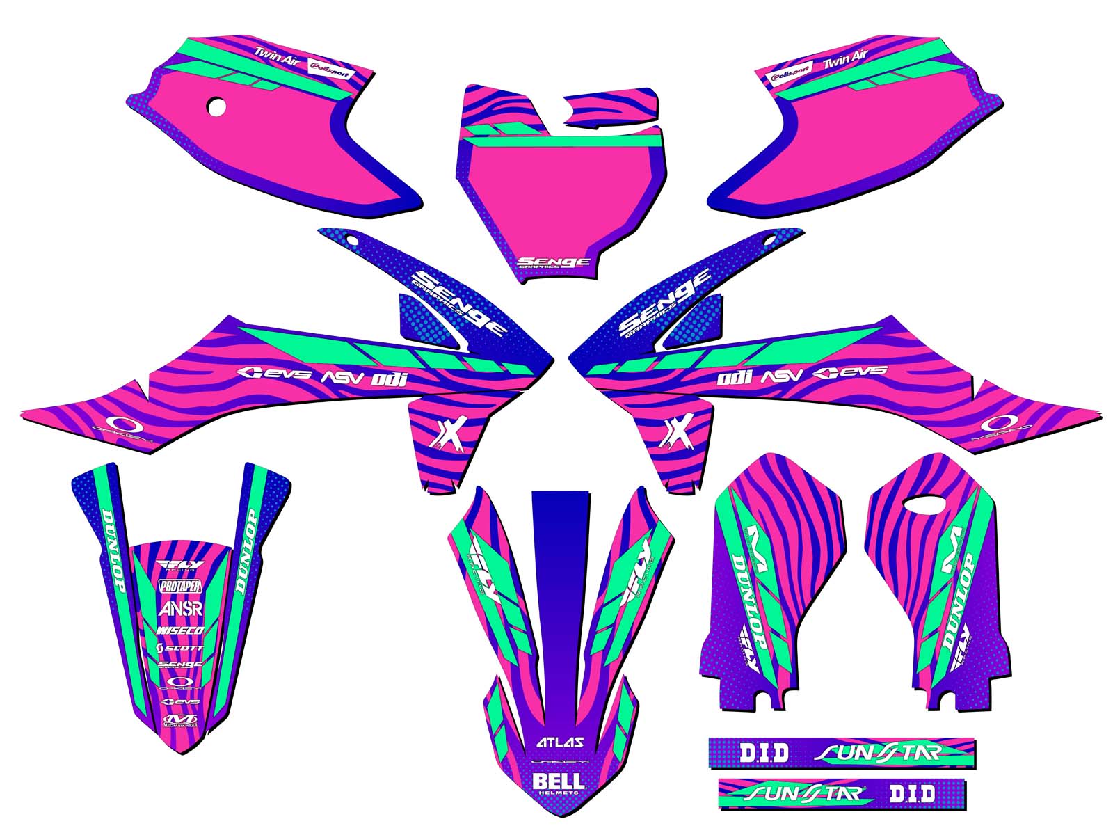 2019-2023 SX 50 TIGRE Pink Senge Graphics Kit Compatible with KTM - Picture 5 of 10