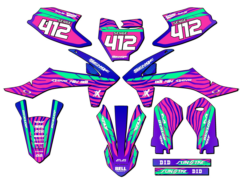2019-2023 SX 50 TIGRE Pink Senge Graphics Kit Compatible with KTM - Picture 8 of 10