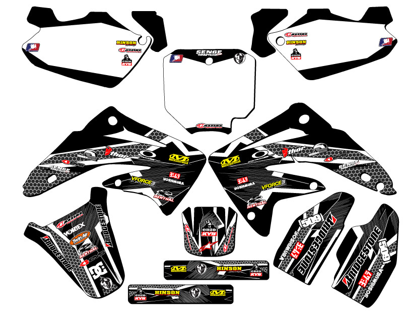 2003-2013 CR 85 PODIUM Black Senge Graphics Kit Compatible with Honda - Picture 5 of 10